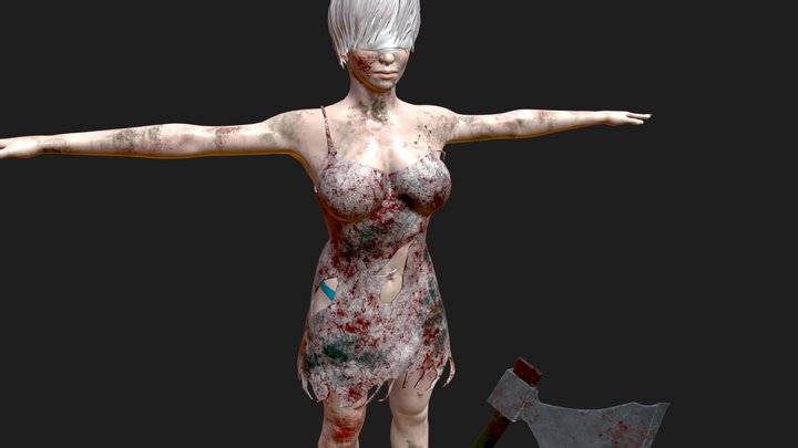 Female rigged GAME READY 3D Model