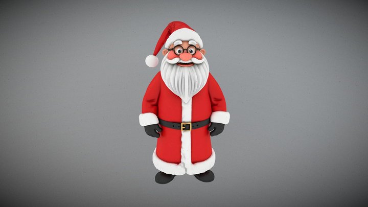 GA Free_026_Jolly Cartoon Santa Claus 3D Model