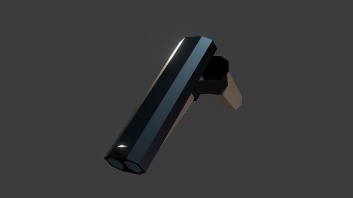 Low Poly Sawed-Off Shotgun 3D Model