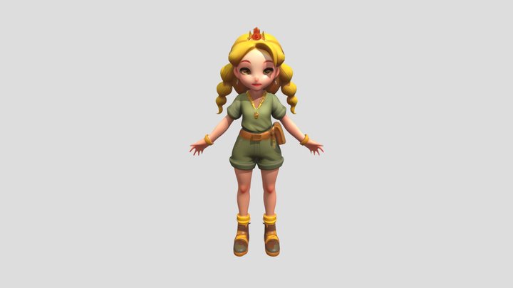 animated female character 3D Model