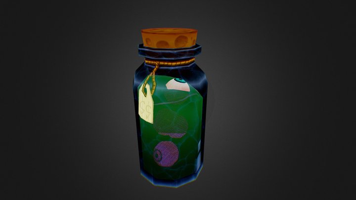 Eyes in a Green Liquid 3D Model