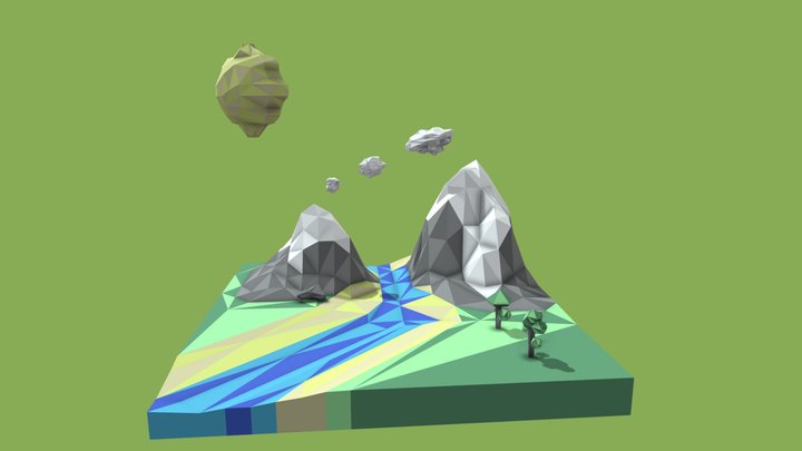 Low-ploy landscape 3D Model