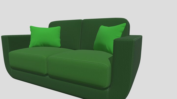 Sofa N Pillows 3D Model