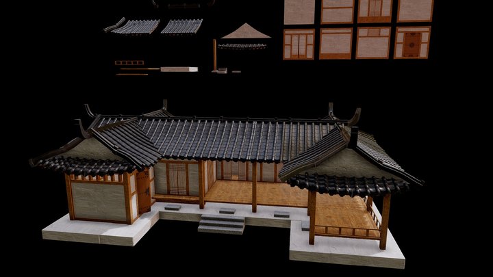 Korean Modular House Asset - Hanok 3D Model