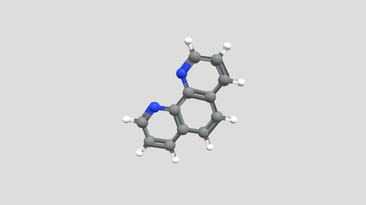 1,10-phenanthroline Molecule – Kostenloses 3D-Modell STL