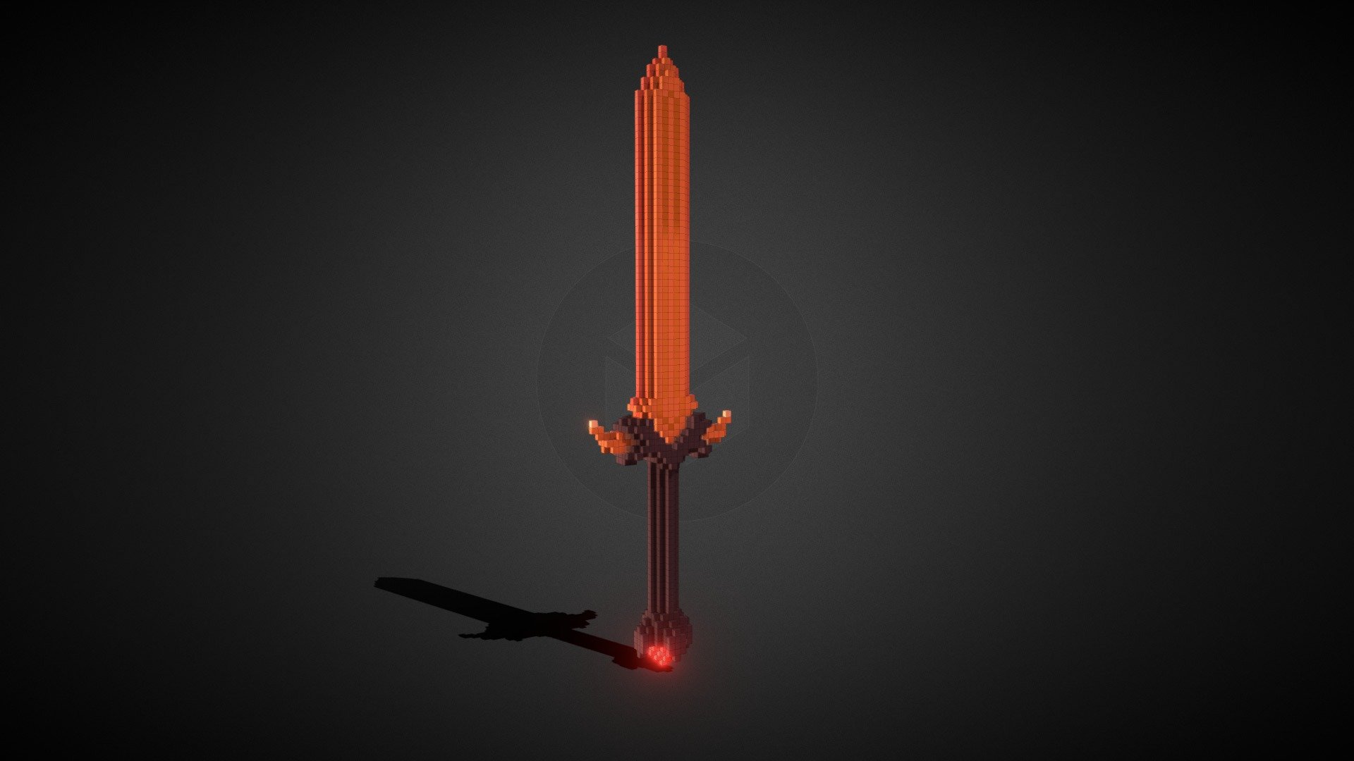 Voxel Style Firey Greatsword