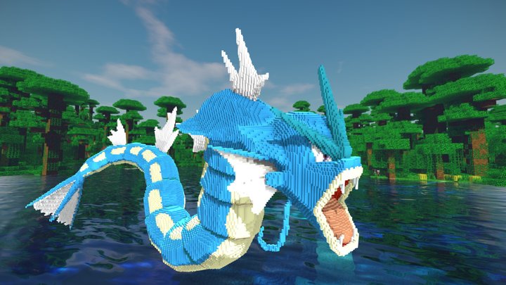 Minecraft Gyarados Build Schematic 3D Model