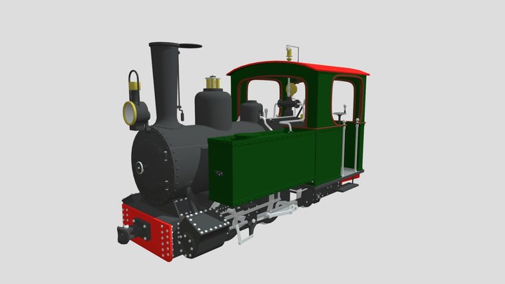 Steam Locomotive Decauville 3D Model
