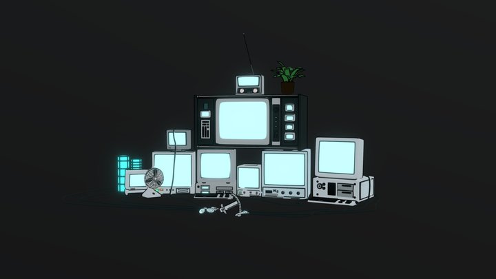 Retro-futuristic computer 3D Model