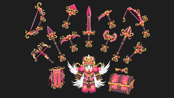 Heartbane Valentines Set 3D Model