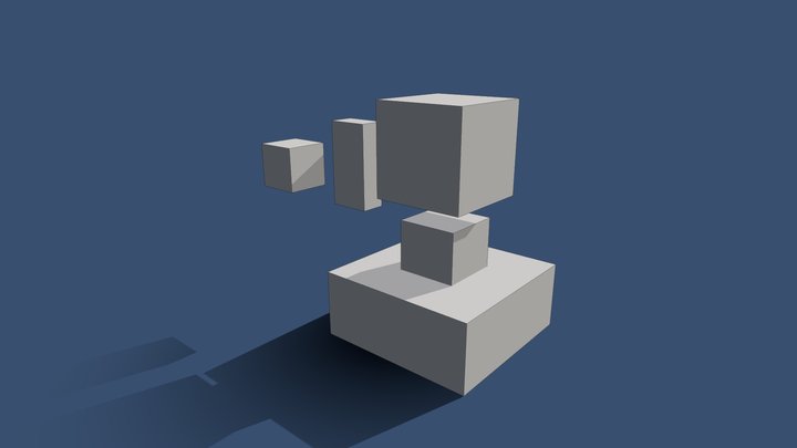 Multiple Cubes 3D Model