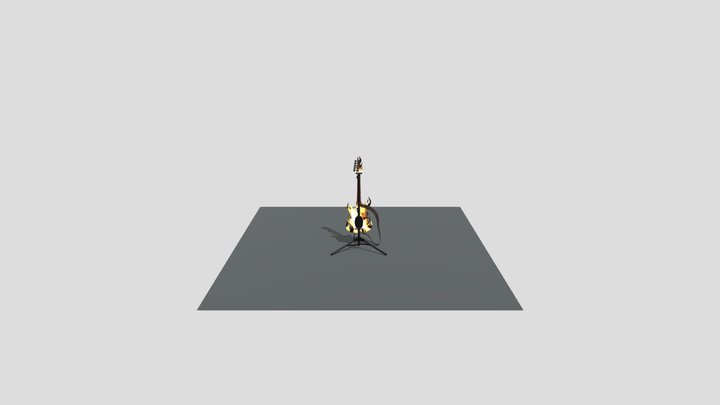 Fire Guitar ( Textured ) ( GameReady ) 3D Model