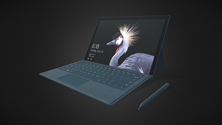 Microsoft Surface Pro and Stylet 3D Model