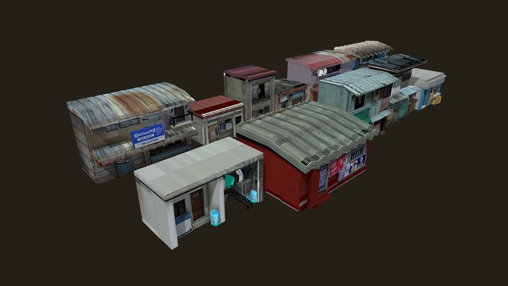 Filipino Houses - PS1 Low Poly 3D Model
