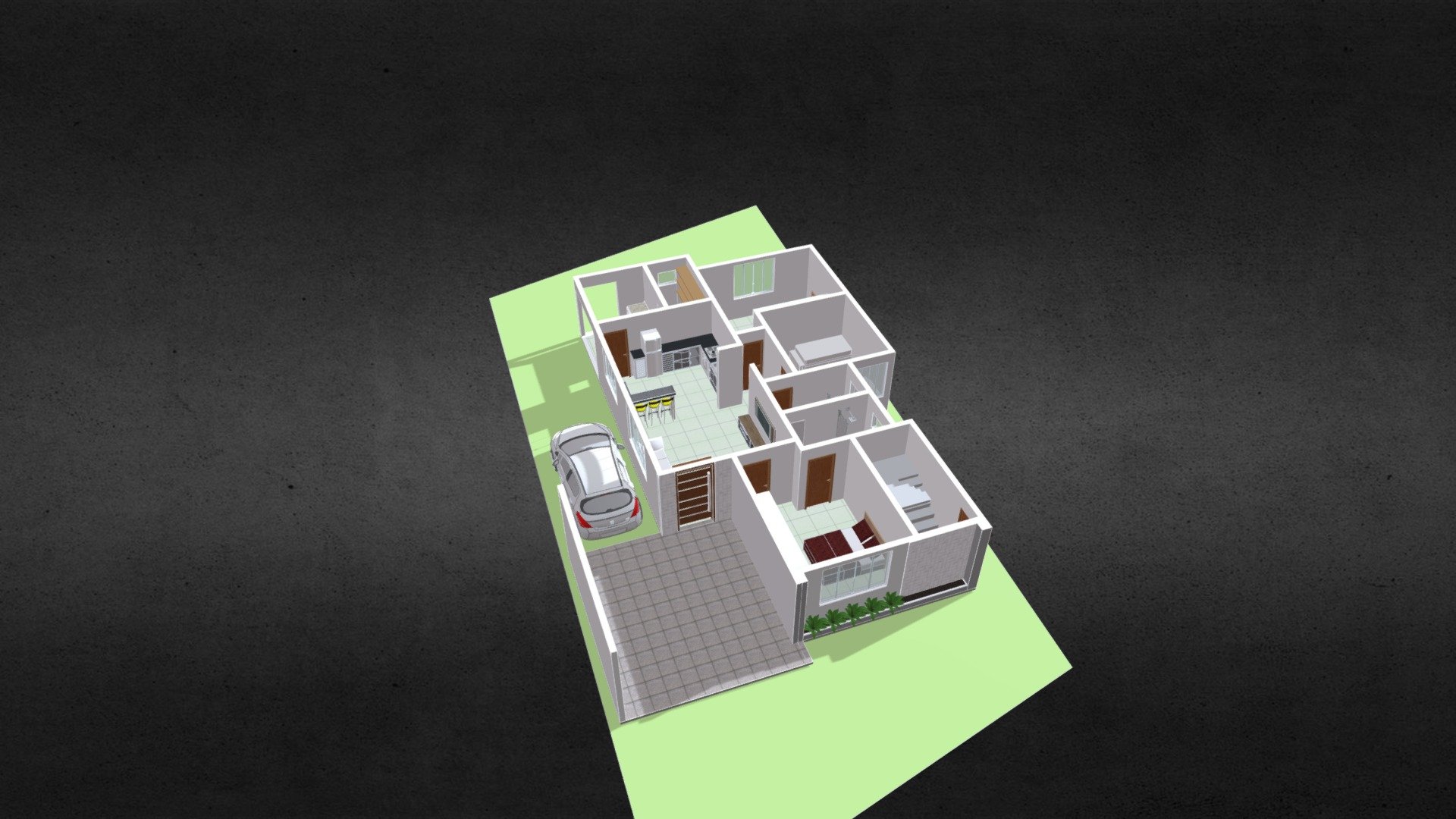 Planta Baixa 3D - Cliente Marquinhos