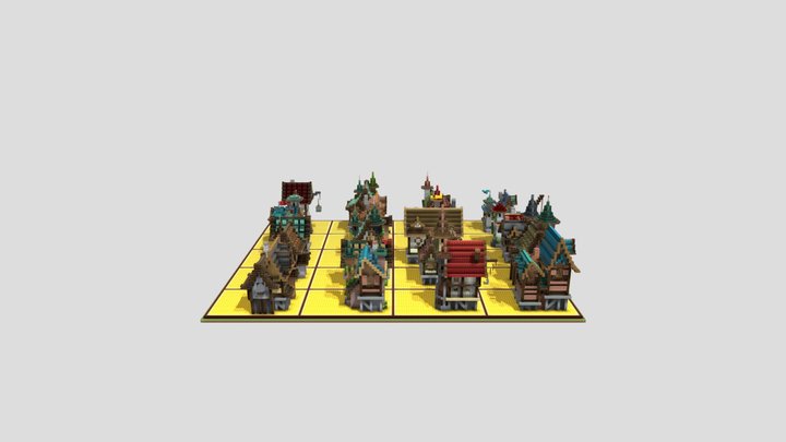 Pack 20 Houses + Interior 3D Model