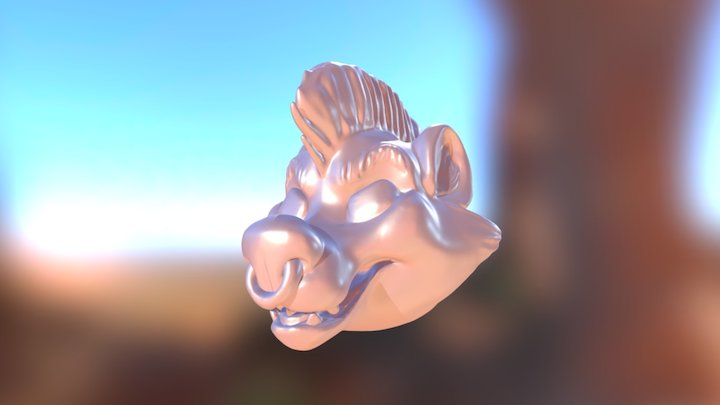 Davey the Punk Skunk Head 3D Model
