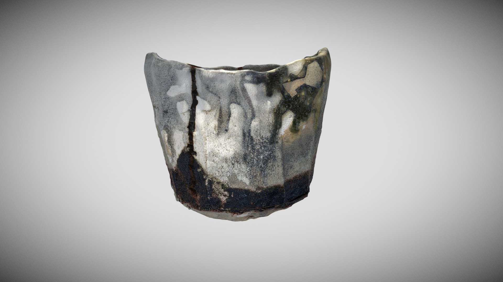 焼貫黒茶碗「層冰峨峨」 — Sketchfab embed 3D viewer
