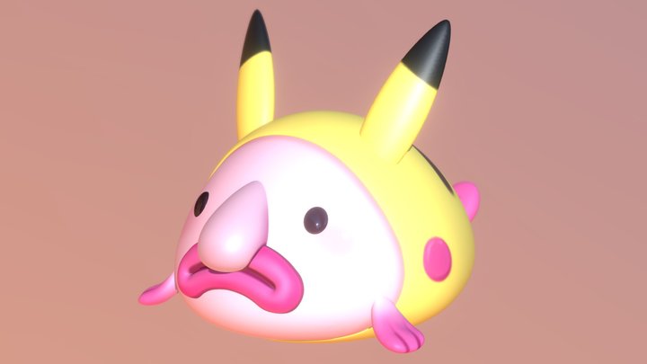 Cute Blobby In Pikachu Costume Model 3D Model