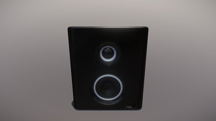 Black Studio Desktop Speaker 3D Model