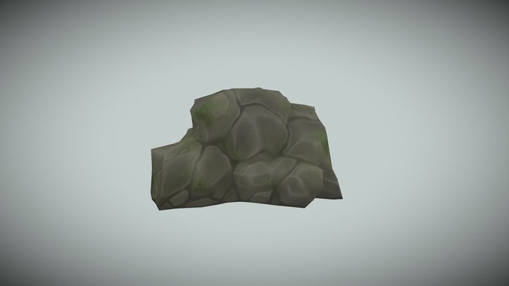 \ Hand-Painted Rock \ 3D Model