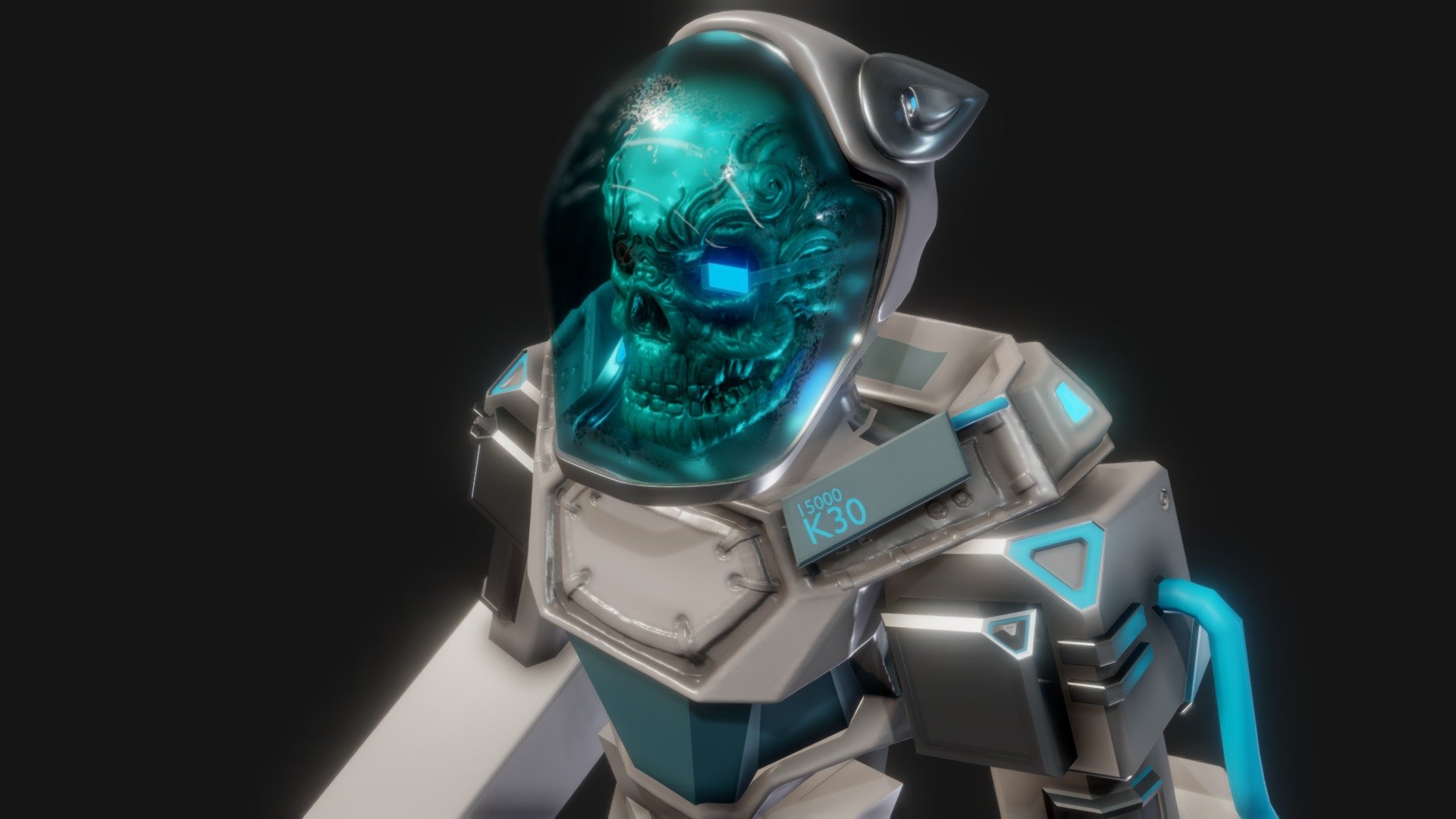 Skull Face Mech - Blue