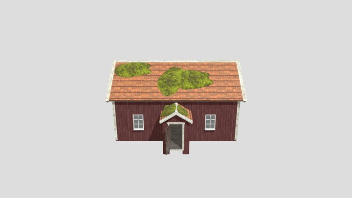 Low Poly Swedish Cottage 3D Model