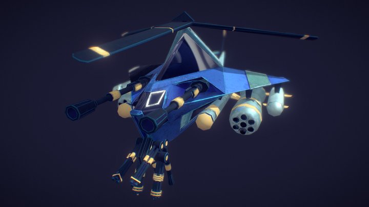 Stylized_Helicopter_GameReady_3D 3D Model