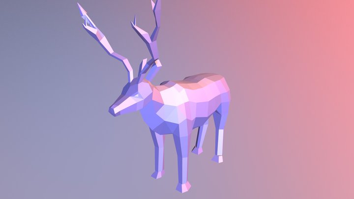 Low poly deer 3D Model