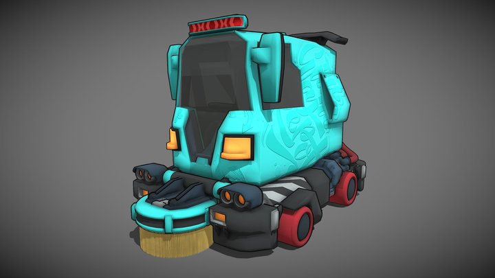 Cartoon Maintenance Car 3D Model