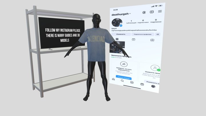 Balenciaga T-shirt 3D Model