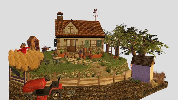 DAE Diorama retake – Small farm 3D Model