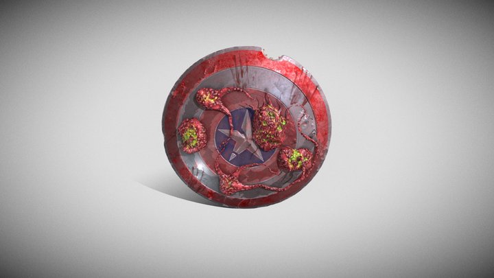 Captain America Zombie Shield 3D Model