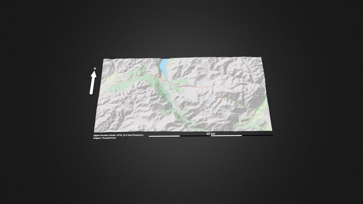 喀纳斯穿越_等高地图 – Gratis 3D-model STL