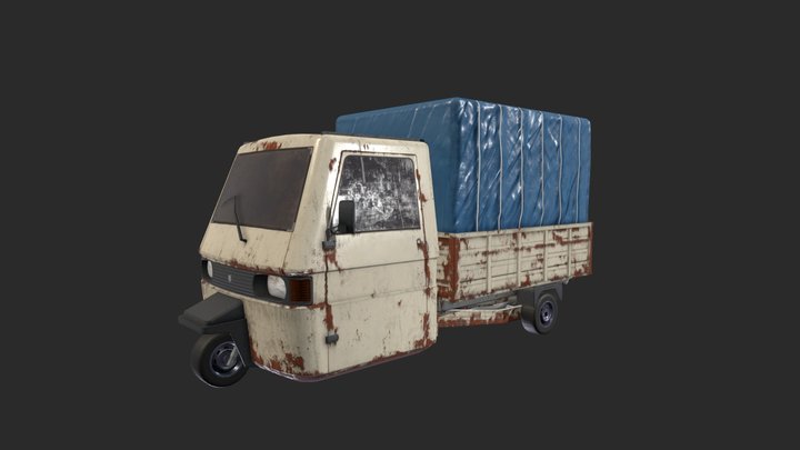 Abandoned tuktuk-inspired car 3D Model