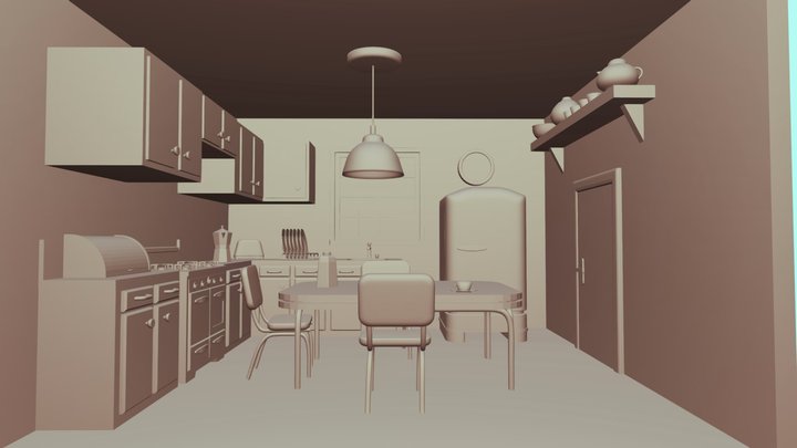 Cozinha Anos 50 3D Model