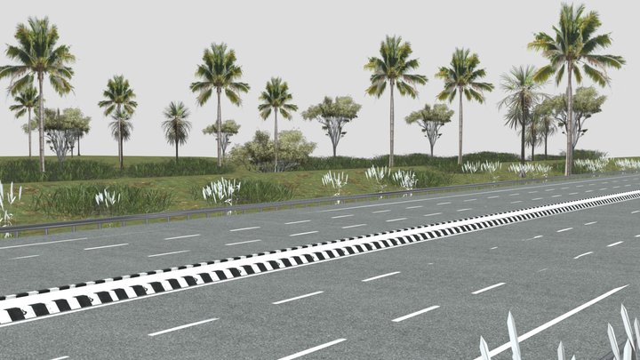 6 Lane Highway South Asia Blender 3D – Modello 3D gratuito STL