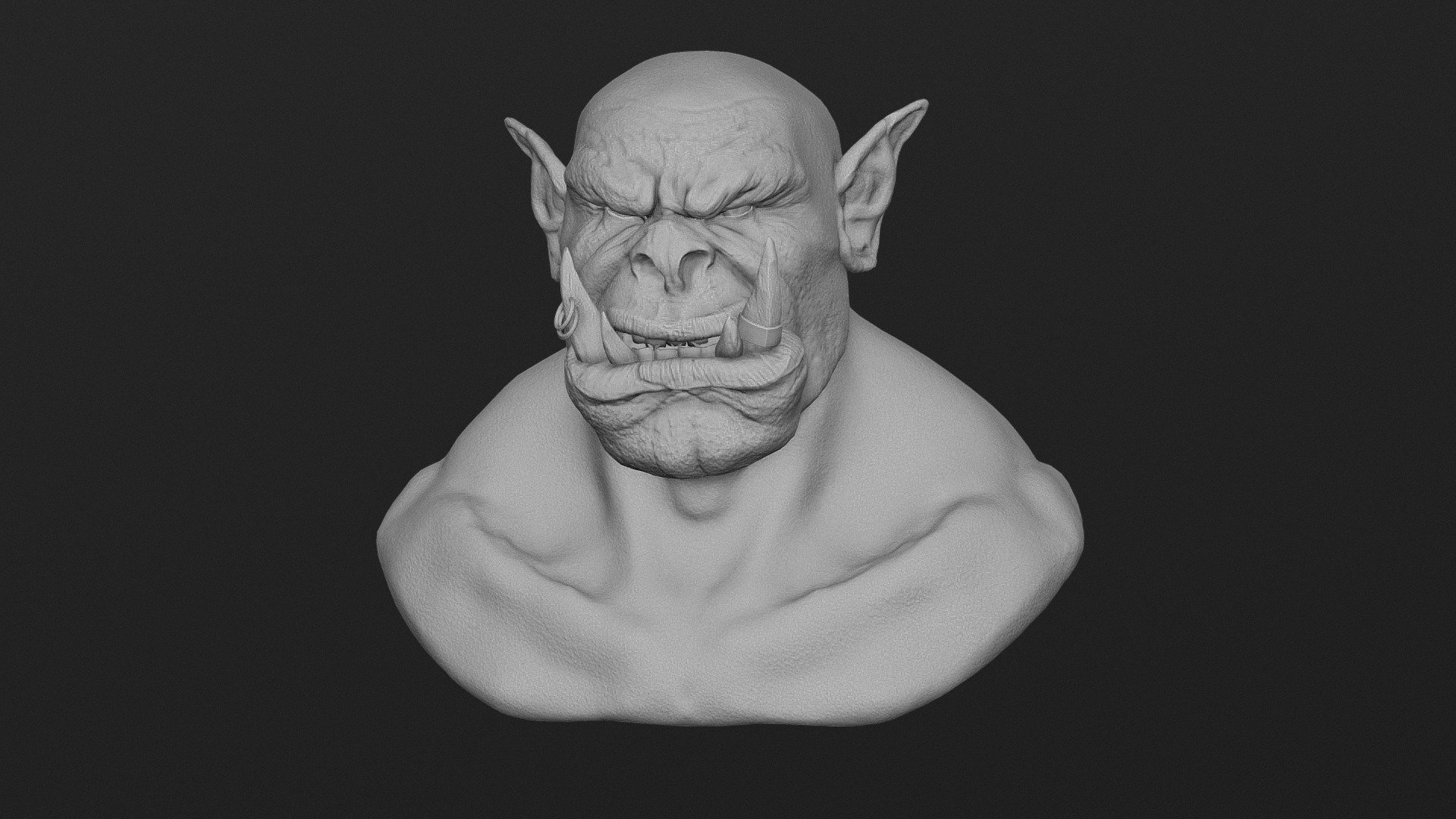 Grommash Fan art Blender Sculpt + Timelapse Download Free 3D model