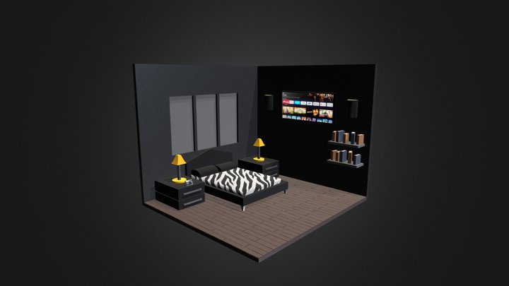 Isometric Bedroom 3D Model