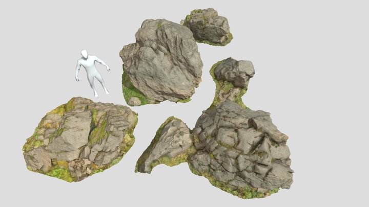 Rocks Stones Set Mountain Scan 3D Model