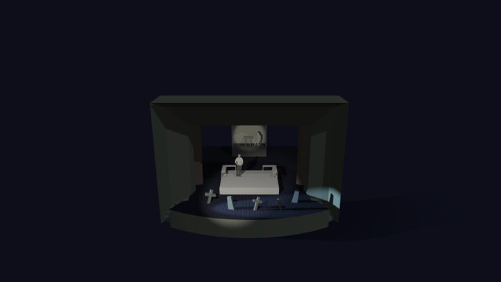 Kuća na brdu - 02a4b3C 2D woman za SKETCHFAB 3D Model