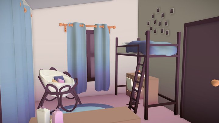 Teenager's Bedroom (Redeveloped) 3D Model