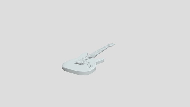 High poly guitar 3D Model