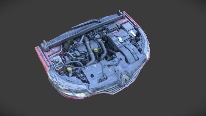 Renault Megane, 2017, 1.5 DCi engine, photoscan 3D Model