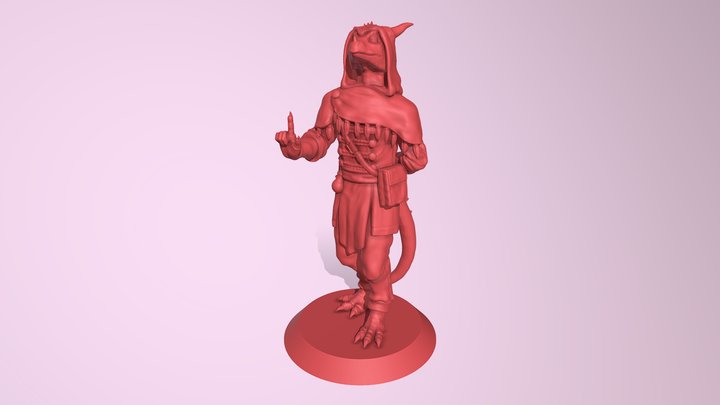 Dragonborn Male Mage Tabletop Miniature 3D Model