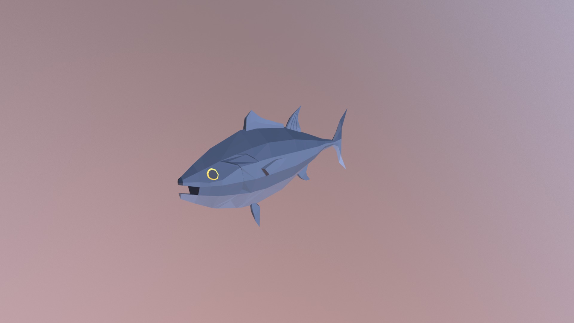 3D model Low Poly Tuna Fish - This is a 3D model of the Low Poly Tuna Fish. The 3D model is about a shark in the sky.