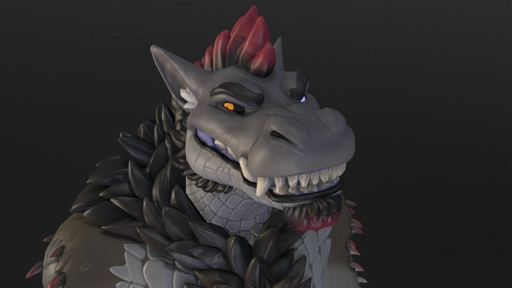 Fuzzy Crocodile Facerig Avatar 3D Model
