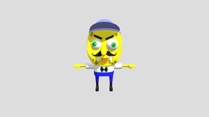 spongeNeighbor with hat 3D Model