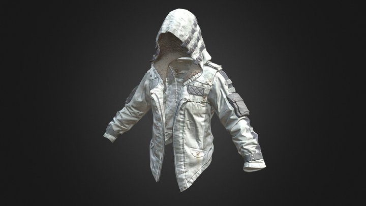 Leather Hoodie (White) | PUBG 3D Model