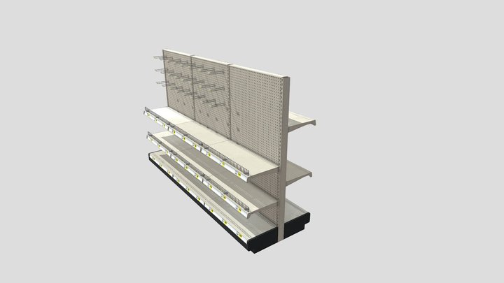 Store Display Shelf Long with 4K Textures 3D Model